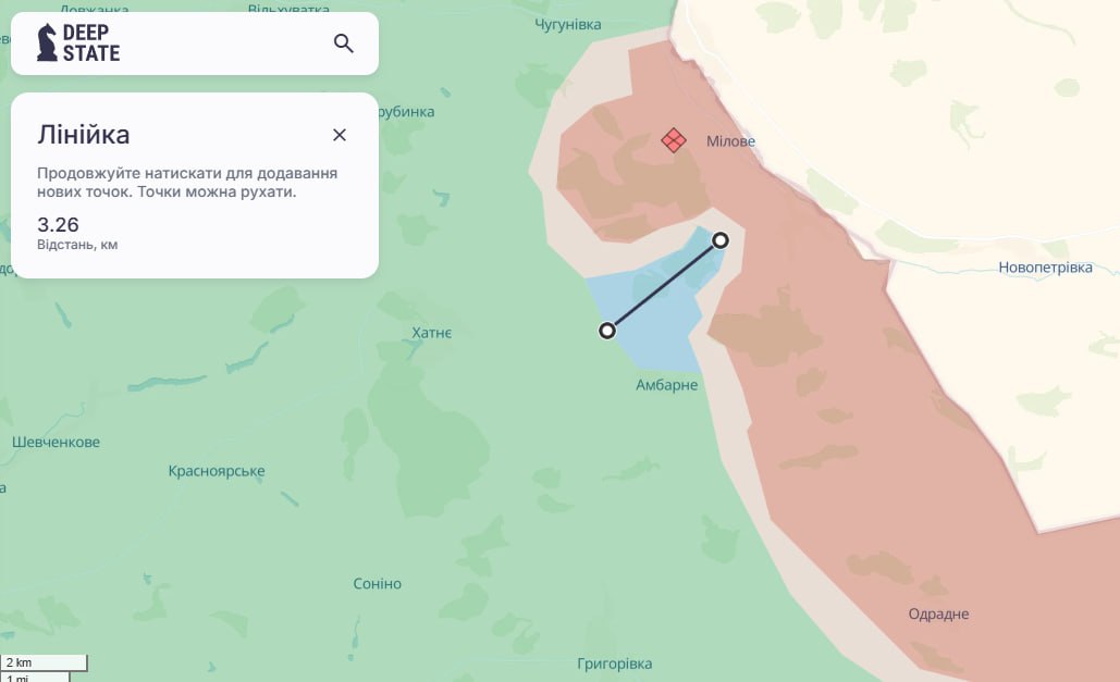 Сили оборони відкинули росіян біля Амбарного на Харківщині, - DeepState (карта)